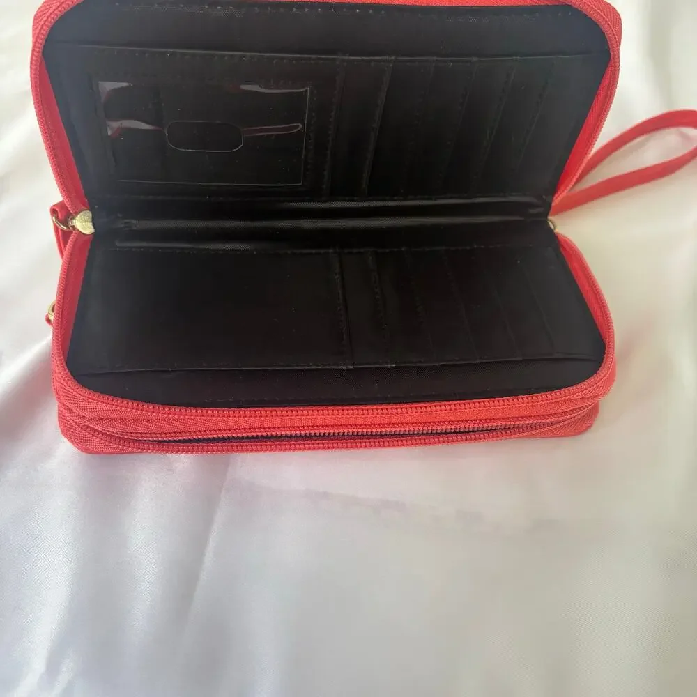 Nicole Miller Poppy Red Wristlet Zip Wallet Clutch NWT NY8605 - Picture 9 of 11